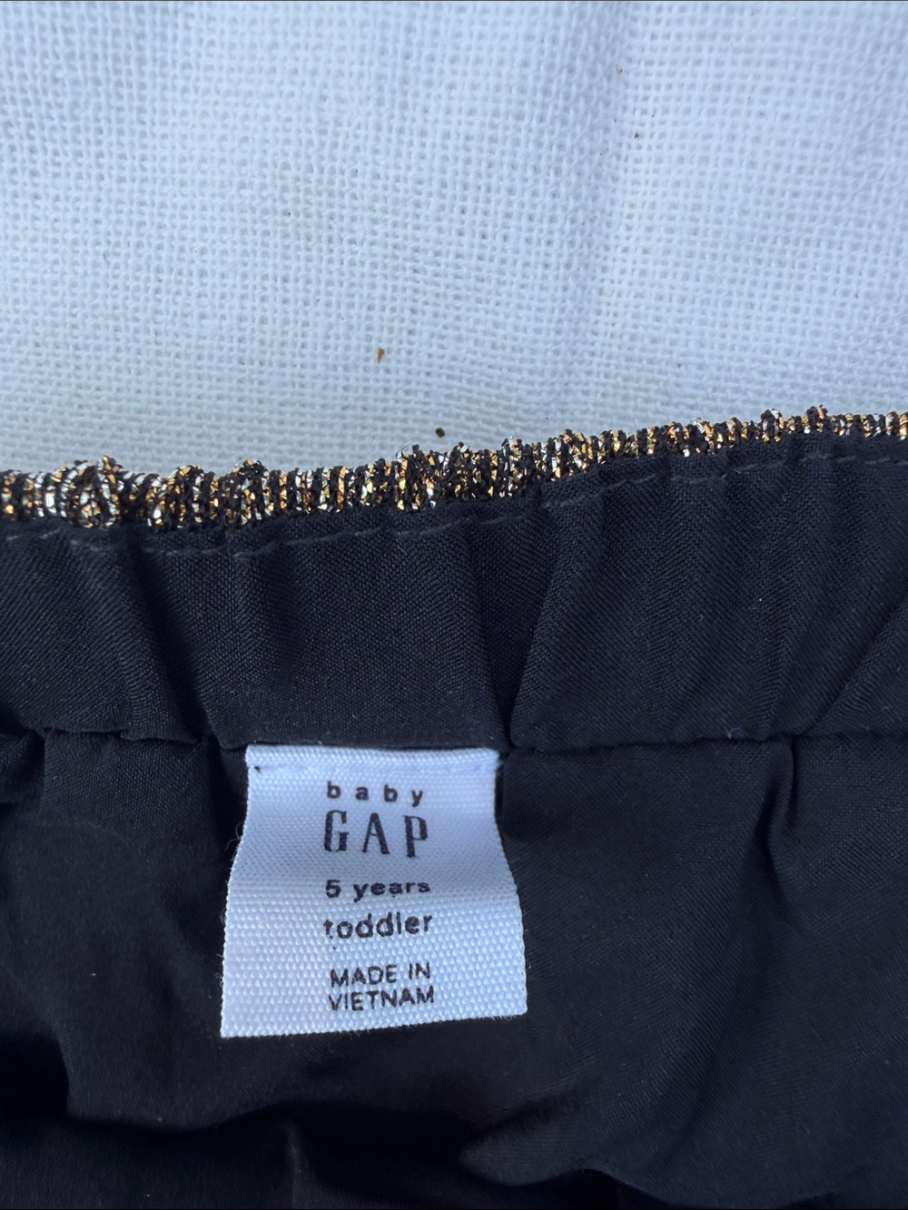Cute Holiday GAP Black Skirt with Gold Metallic Trim…fun and festive